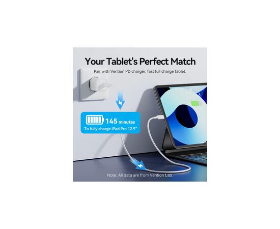 Дата кабель USB-C to Lightning 1.0m PD27W PVC blue Vention (LAKSF), зображення 5