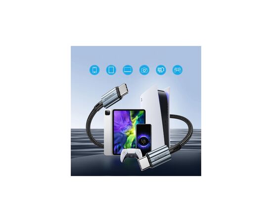 Дата кабель USB-C to USB-C 1.2m 60W braided black Choetech (XCC-1014), изображение 3