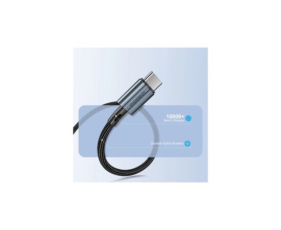 Дата кабель USB-C to USB-C 1.2m 60W braided black Choetech (XCC-1014), изображение 4