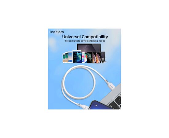 Дата кабель USB 2.0 AM to Lightning 1.0m 2.4A white Choetech (XAL-0003-WH-V2), изображение 10