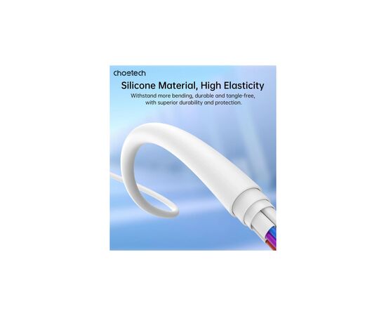 Дата кабель USB 2.0 AM to Lightning 1.0m 2.4A white Choetech (XAL-0003-WH-V2), изображение 5