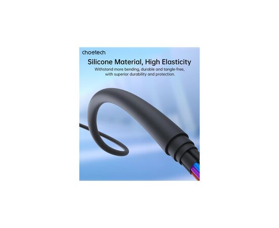 Дата кабель USB 2.0 AM to Lightning 1.0m 2.4A black Choetech (XAL-0003-BK-V2), изображение 3