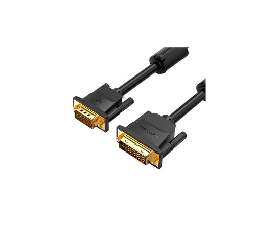 Кабель мультимедийный DVI M to VGA M 3.0m 24+5pin black Vention (EACBI)