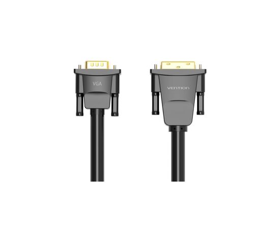 Кабель мультимедийный DVI M to VGA M 1.5m 24+1pin black Vention (EABBG), изображение 3