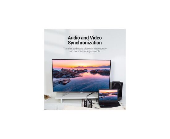 Кабель мультимедийный HDMI M to HDMI M 0.5m V2.0 4K60Hz PVC flat black Vention (AAKBD), изображение 5