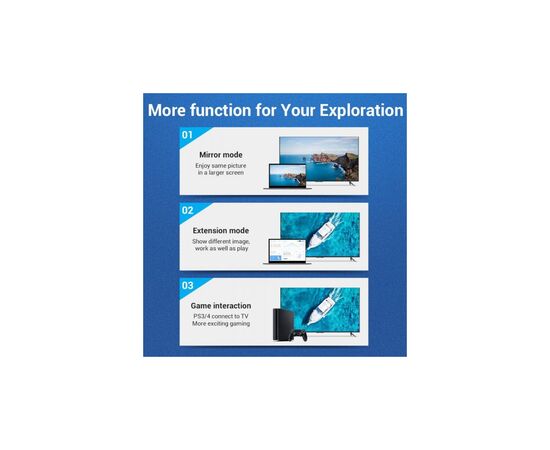 Кабель мультимедийный HDMI M to HDMI M 1.0m V2.0 4K60Hz braided aluminum alloy gray Vention (AABIF), изображение 5