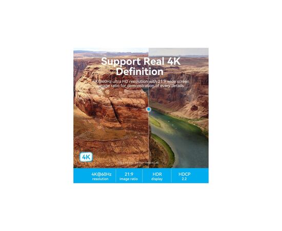 Кабель мультимедійний HDMI M to HDMI M 1.5m V2.0 4K60Hz aluminum alloy blue Vention (ALHSG), зображення 8