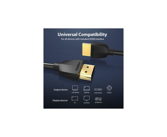 Кабель мультимедійний HDMI M to HDMI M 2.0m V2.0 4K60Hz PVC Vention (AAIBH), зображення 4