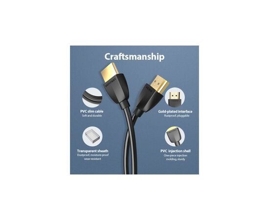 Кабель мультимедійний HDMI M to HDMI M 2.0m V2.0 4K60Hz PVC Vention (AAIBH), зображення 5
