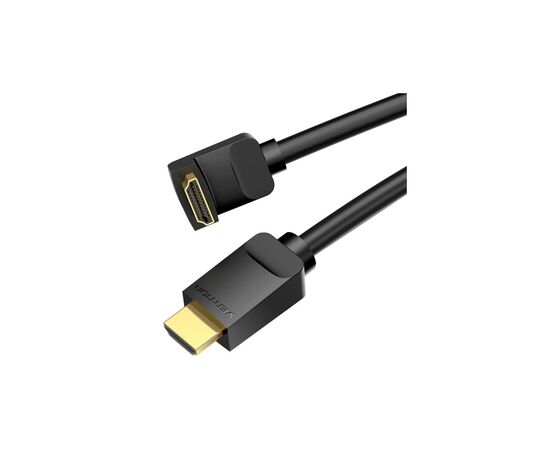Кабель мультимедийный HDMI M to HDMI M 2.0m V2.0 4K60Hz 90° corner PVC black Vention (AAQBH), изображение 2
