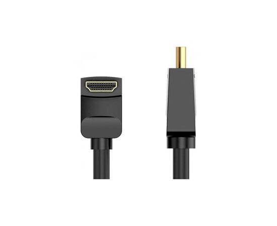 Кабель мультимедийный HDMI M to HDMI M 2.0m V2.0 4K60Hz 90° corner PVC black Vention (AARBH), изображение 2