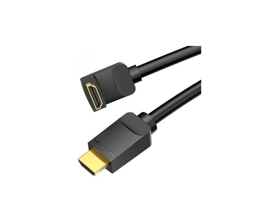 Кабель мультимедийный HDMI M to HDMI M 2.0m V2.0 4K60Hz 90° corner PVC black Vention (AARBH), изображение 3