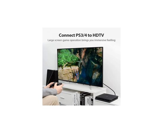 Кабель мультимедійний HDMI M to HDMI M 3.0m V2.0 4K60Hz braided zinc alloy black Vention (VAA-B05-B300), зображення 7