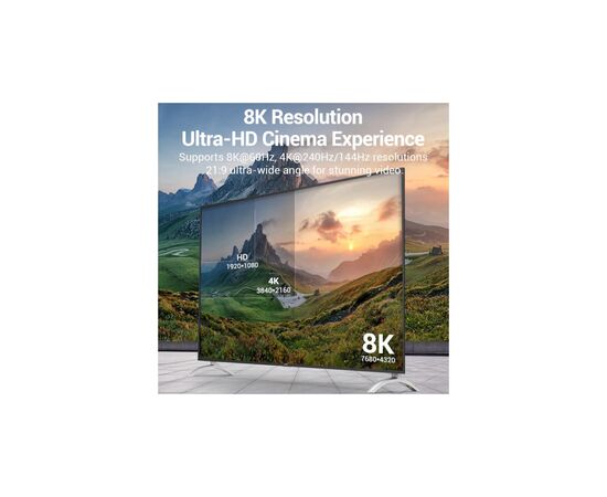 Кабель мультимедийный HDMI M to HDMI M 3.0m V2.1 8K60Hz braided black Vention (AALBI), изображение 3
