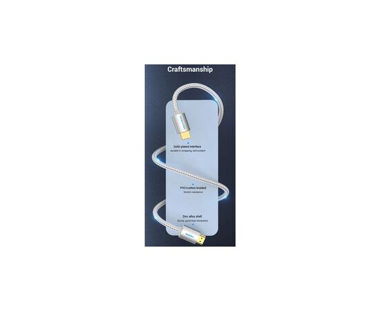 Кабель мультимедийный HDMI M to HDMI M 5.0m V2.1 4K60Hz braided aluminum alloy gray Vention (AABIJ), изображение 8