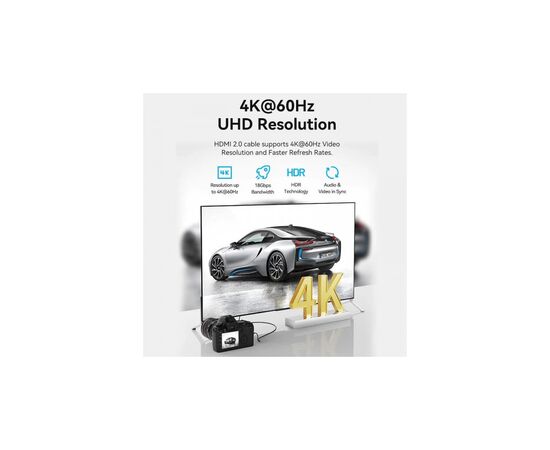 Кабель мультимедийный HDMI M to HDMI micro M 2.0m V2.0 4K60Hz 18Gbps black Vention (AGIBH), изображение 5