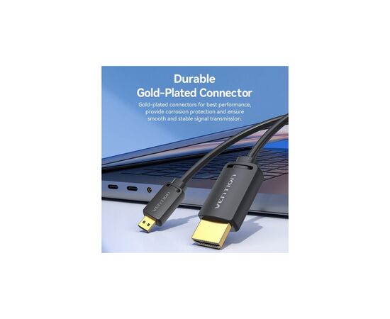 Кабель мультимедийный HDMI M to HDMI micro M 2.0m V2.0 4K60Hz 18Gbps black Vention (AGIBH), изображение 7