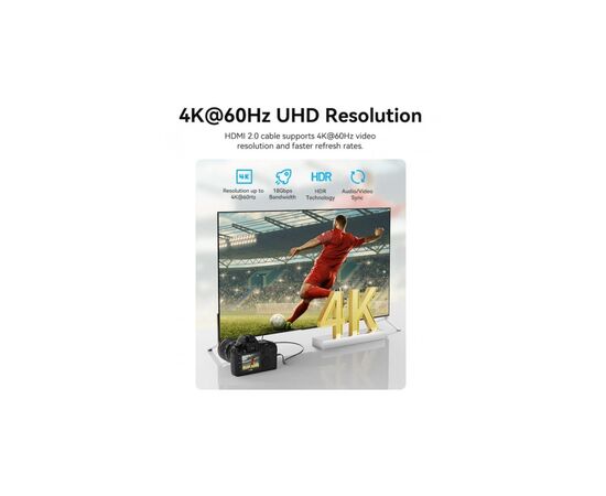 Кабель мультимедійний HDMI M to HDMI mini M 2.0m V2.0 4K60Hz 18Gbps HDR Dolby Vention (AGHBH), зображення 5
