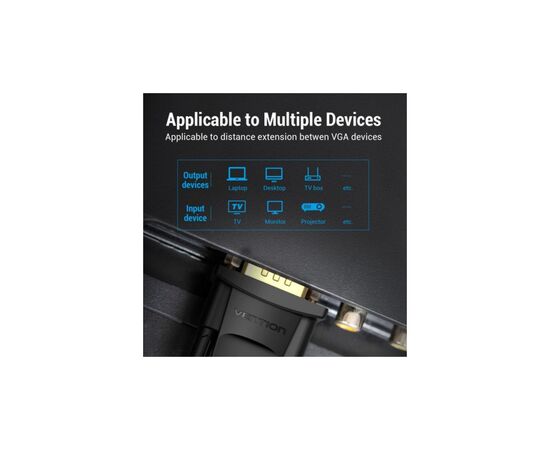 Кабель мультимедийный VGA M to VGA F 5.0m black Vention (DAGBJ), изображение 4
