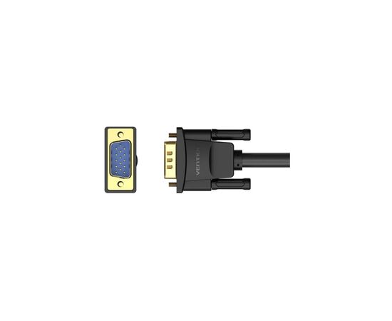 Кабель мультимедийный VGA M to VGA M 1.0m ferrite black Vention (DAEBF), изображение 2