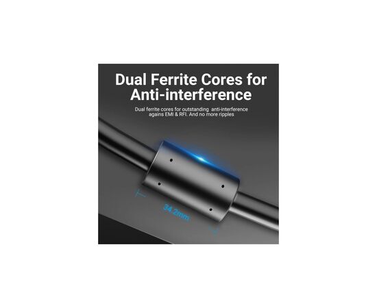 Кабель мультимедийный VGA M to VGA M 1.0m ferrite black Vention (DAEBF), изображение 8