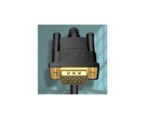 Кабель мультимедийный VGA M to VGA M 25.0m ferrite black Vention (DAEBS), изображение 4