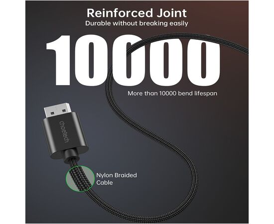 Кабель мультимедийный DisplayPort M to HDMI M 2.0m 4K60Hz Choetech (XDH01-BK), изображение 10
