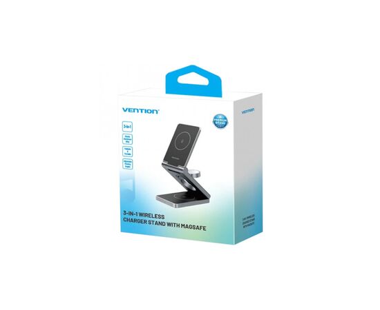 Зарядное устройство Vention Magnetic Wireless Charger 15W 3-in-1 gray (FGFH0), изображение 2