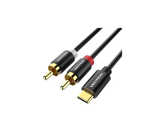 Кабель мультимедійний USB-C M to 2xRCA M 1.5m black Vention (BGDBG)