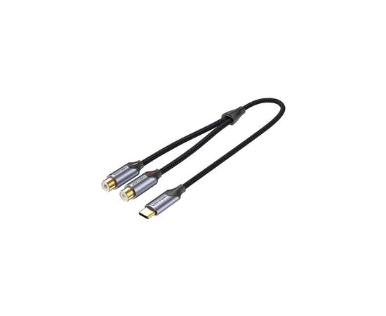 Кабель мультимедийный USB-C M to 2xRCA F 0.5m black Vention (BGVHD)