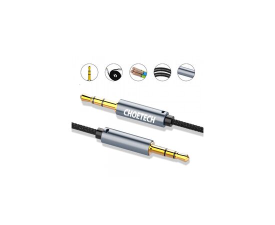 Кабель мультимедийный 3.5mm M to 3.5mm M 1.2m Choetech (AUX002), изображение 3