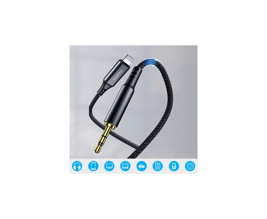 Кабель мультимедийный Lightning to 3.5mm M 2.0m Choetech (AUX009), изображение 2