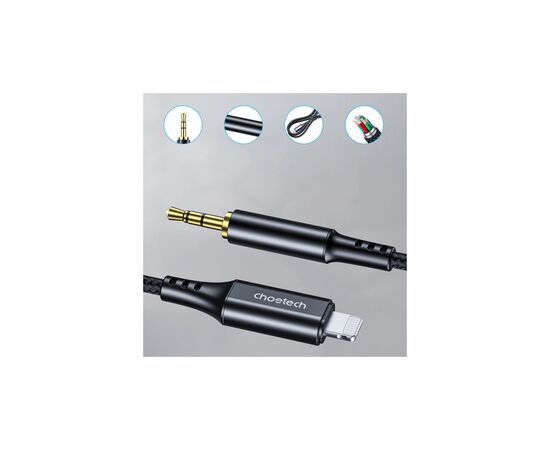 Кабель мультимедийный Lightning to 3.5mm M 2.0m Choetech (AUX009), изображение 3