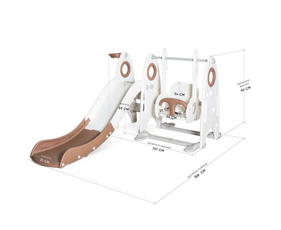 Игровая площадка Mealux Cosmo White/Coffee (KD-B022 White/Coffee), изображение 2