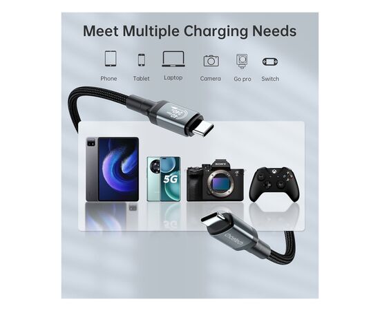 Дата кабель USB-C to USB-C 2.0m USB4 Gen 3 240W 8K Choetech (XCC-1042), изображение 10