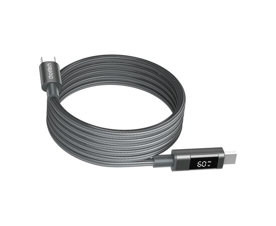 Дата кабель USB-C to USB-C 1.2m PD60W magnetic digital display nylon gray Choetech (XCC-1067-GY)