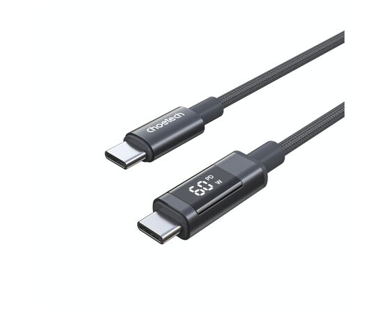 Дата кабель USB-C to USB-C 1.2m PD60W digital display nylon gray Choetech (XCC-1068-GY)