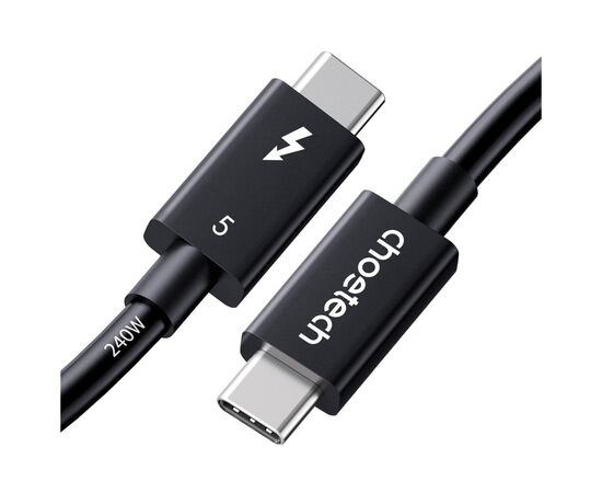 Дата кабель USB-C to USB-C 1.0m Thunderbolt 5 Intel certified Choetech (A3011), изображение 2