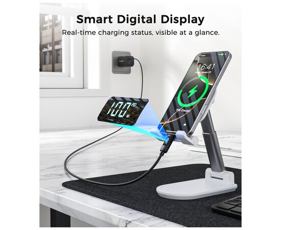 Дата кабель USB-C to USB-C 1.2m PD100W digital display silicone Choetech (XCC-1064), изображение 5