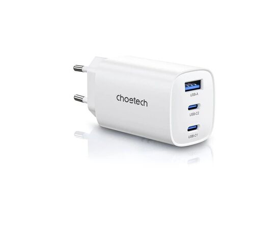 Зарядное устройство Choetech 2xUSB-C + 1xUSB PD65W GaN (PD9006)