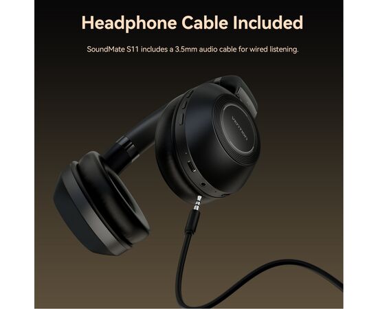 Навушники Vention S11 SoundMate Wireless Black (NBBB0), зображення 8