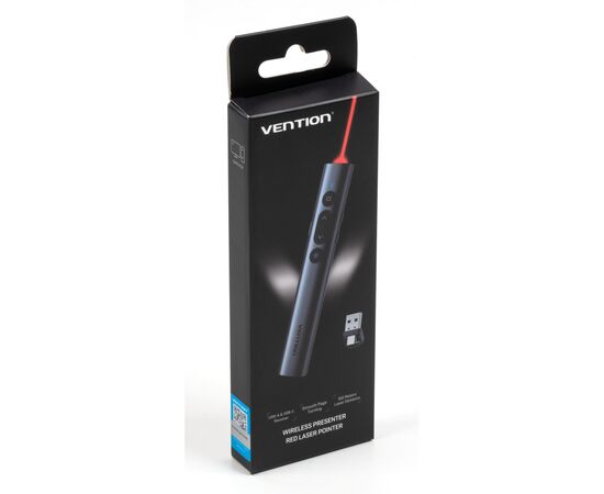Презентер Vention PowerPoint Clicker with Red Laser Pointer Gray (KQIH0), зображення 9