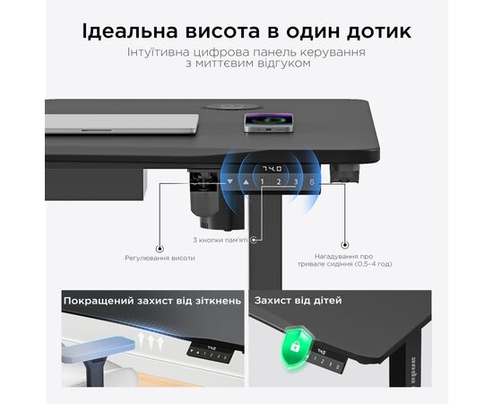 Компьютерный стол Anda Seat Xtreme Pro Black (AD-D-DD1-1400-08-B), изображение 12