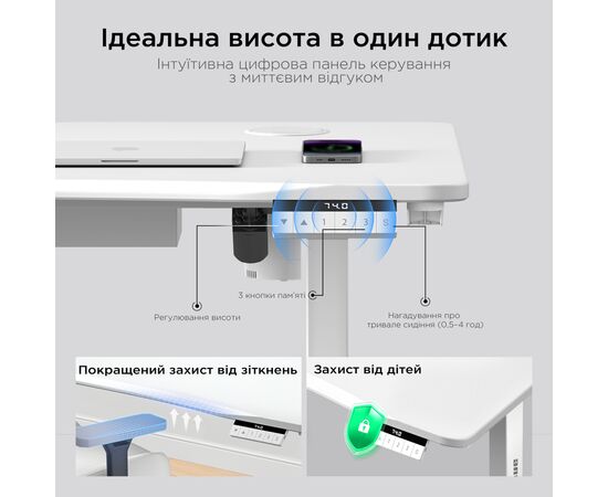 Комп'ютерний стіл Anda Seat Xtreme Pro White (AD-D-DD1-1400-08-W), зображення 12
