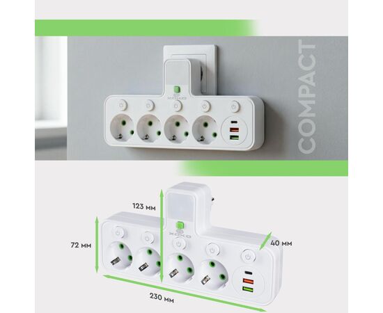 Сетевой фильтр питания XoKo XK-SPW-4-2-1-WH, изображение 12