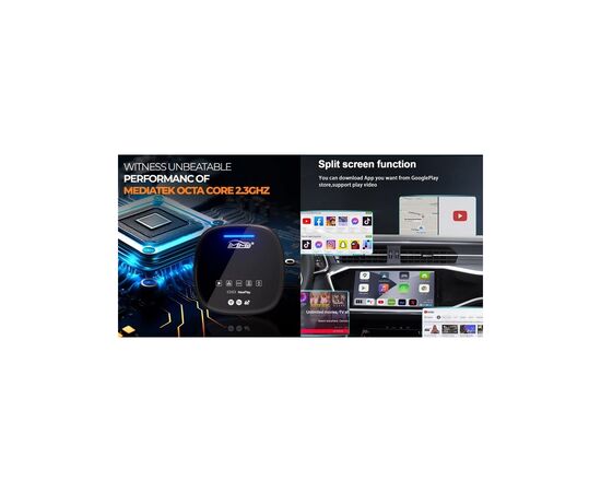 FM модулятор HiSmart CarPlay Android AI, 4G LTE, 8 ГБ + 128 ГБ (BS330409), изображение 3