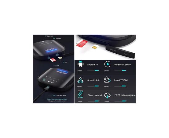 FM модулятор HiSmart CarPlay Android AI, 4G LTE, 8 ГБ + 128 ГБ (BS330409), изображение 4