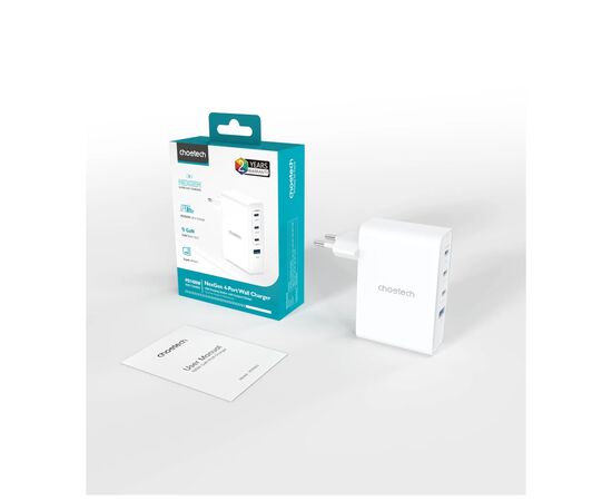 Зарядное устройство Choetech 3xUSB-C + 1xUSB PD100W GaN (PD9002), изображение 4