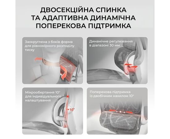 Офисное кресло Sihoo M59AS Mesh Gray (M59AS-M301), изображение 11
