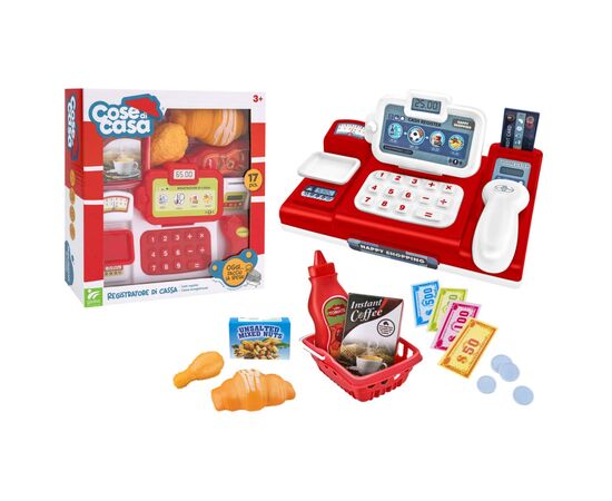 Игровой набор Cose di casa Кассовый аппарат с аксессуарами, красный (42194/1)